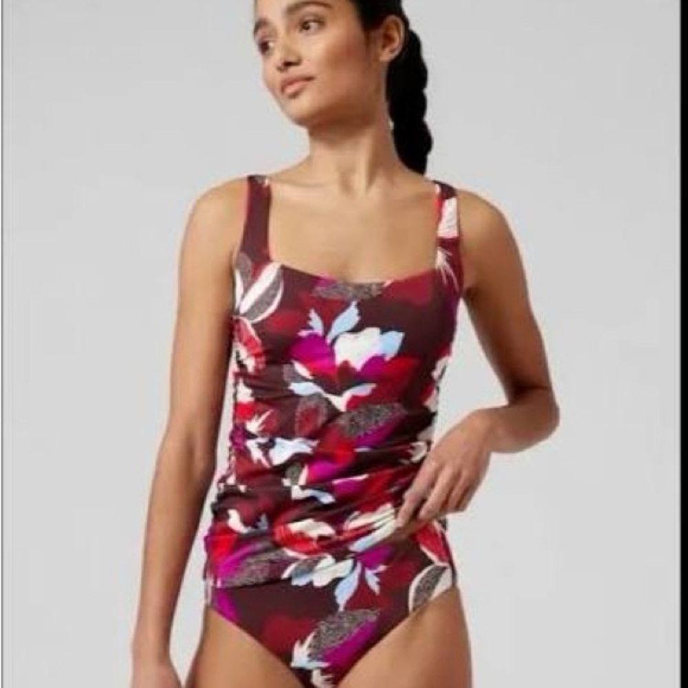 Athleta square neck bra cup tankini nwt